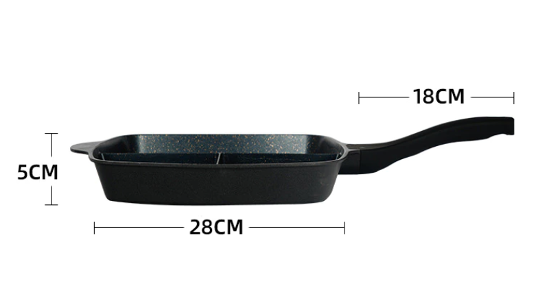 3-section Non-stick Grill Pan